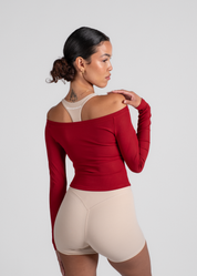 FORM OFF SHOULDER LONG SLEEVE - BURGUNDY
