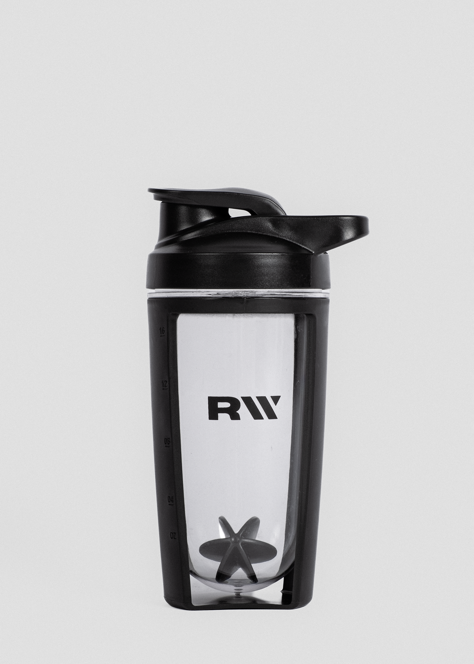 500ml CLEAR SHAKER - BLACK