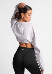 CROPPED SWEATER - GREY WHITE