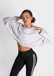 CROPPED SWEATER - GREY WHITE