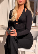 LUXE WRAP TOP - BLACK