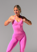 BALANCE FITTED HALTER TOP - BARBIE PINK