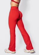 SERENITY SCRUNCH BUM FLARES - CHERRY