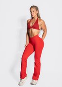 SERENITY SCRUNCH BUM FLARES - CHERRY